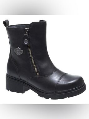 Harley-Davidson Black Amherst Moto Leather Boots Size 9.5